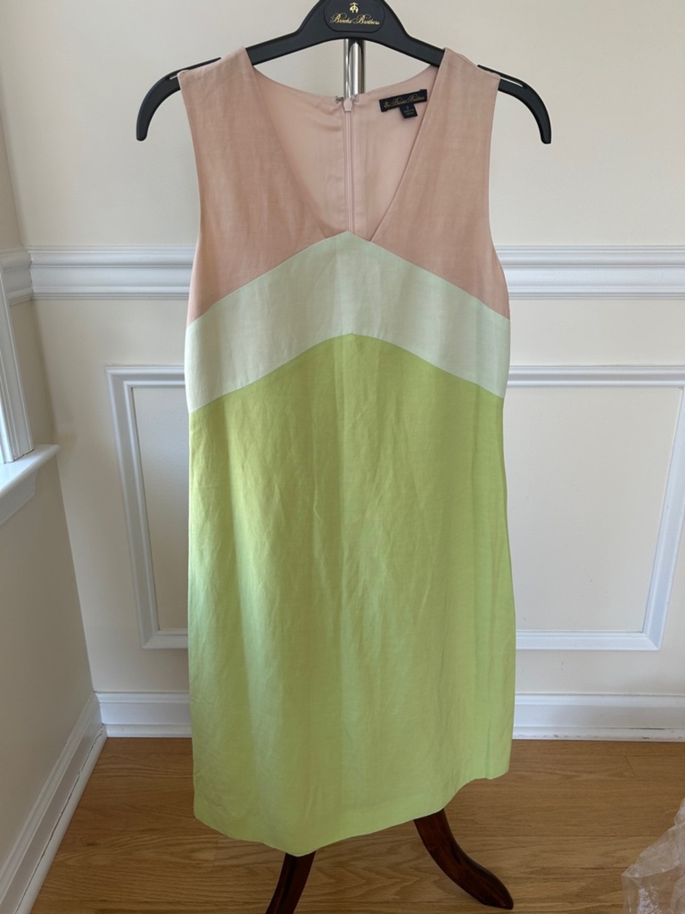 New Without a Tag Brooks Brothers Colorblock Mini Dress in Pink, White, Lime